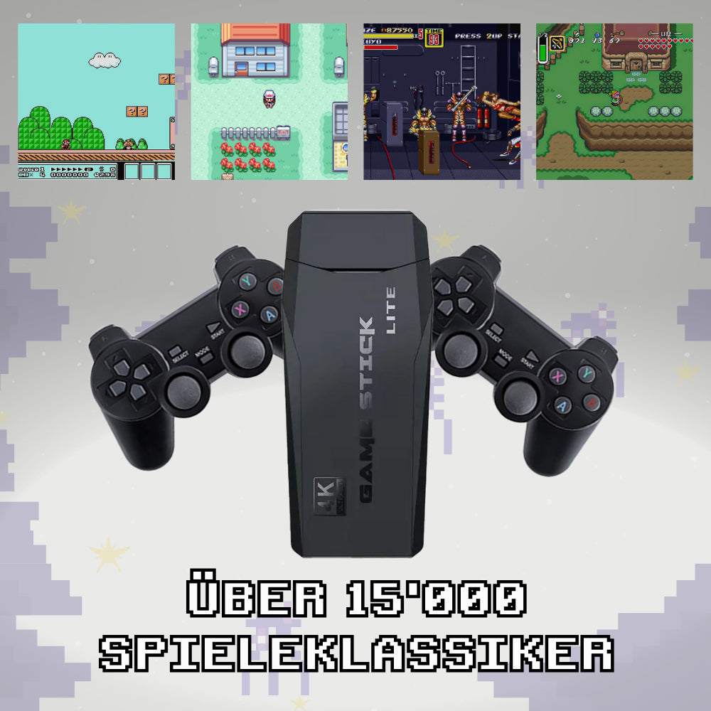 GameStick™ - 15 000 JEUX RÉTRO + 2 COMMANDES SANS FIL