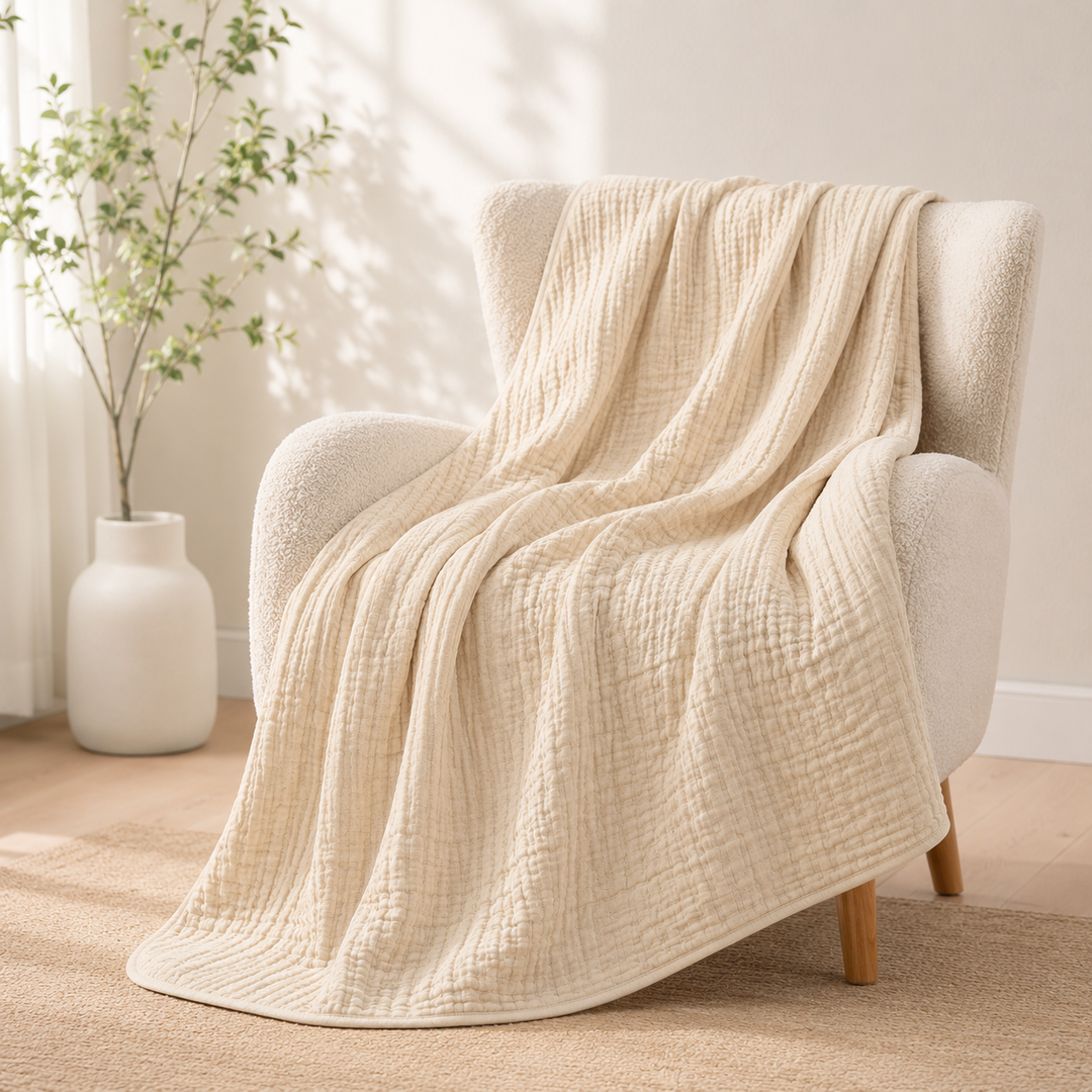 Musselin-Decke - 100% Bio Musselin Baumwolle