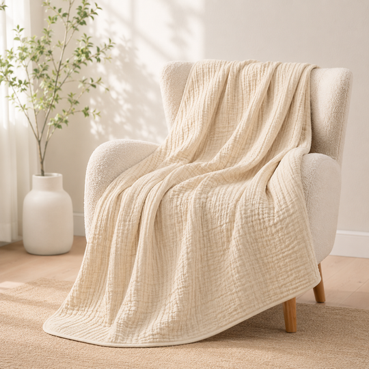 Musselin-Decke - 100% Bio Musselin Baumwolle
