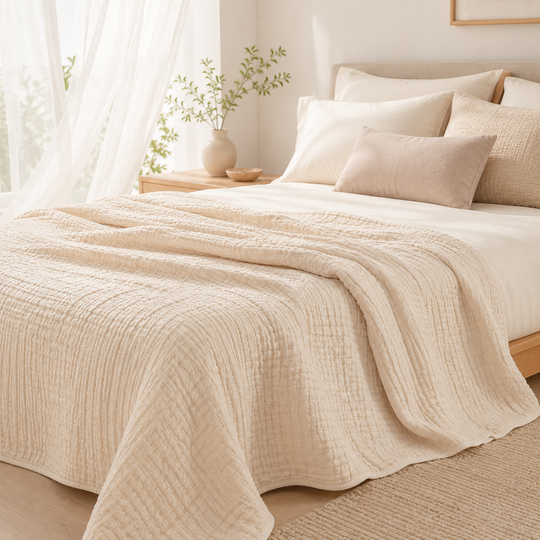 Musselin-Decke - 100% Bio Musselin Baumwolle