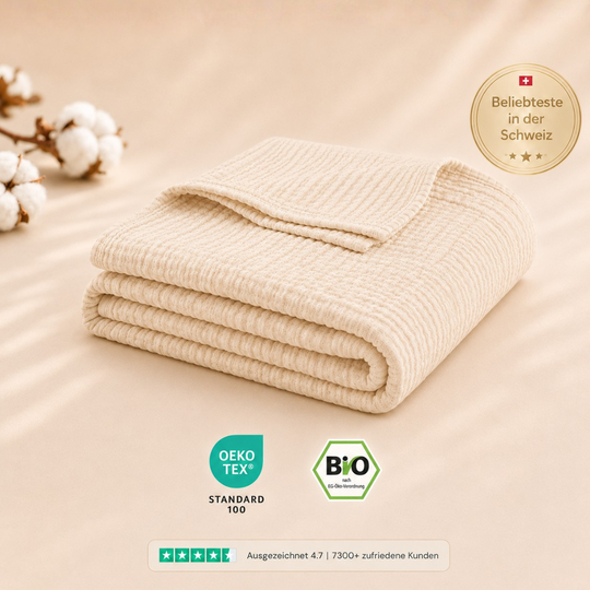 Musselin-Decke - 100% Bio Musselin Baumwolle