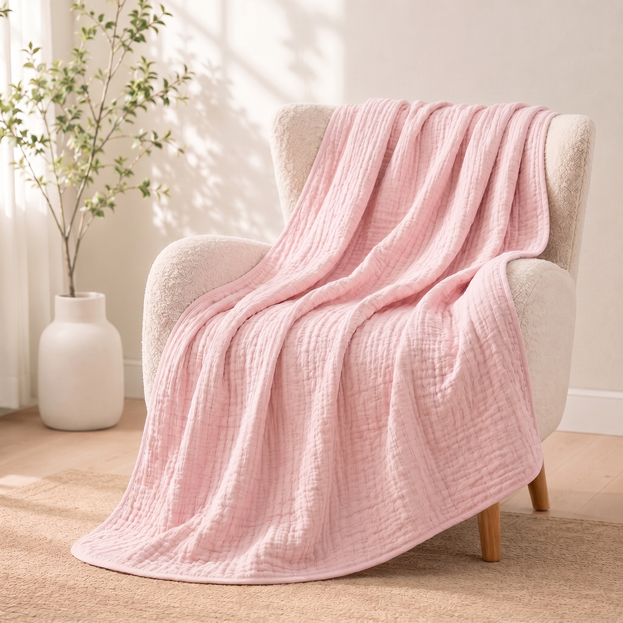 Musselin-Decke - 100% Bio Musselin Baumwolle