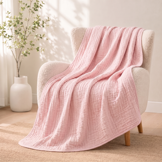 Musselin-Decke - 100% Bio Musselin Baumwolle