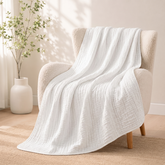 Musselin-Decke - 100% Bio Musselin Baumwolle