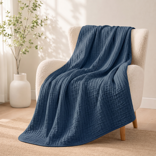 Musselin-Decke - 100% Bio Musselin Baumwolle